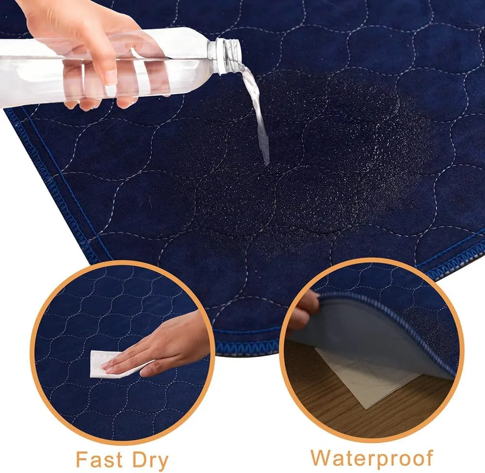 2Pack Dog Pads Washable 53x65, Extra Large Puppy Pads Waterproof, Super Absorption, Anti Skid Whelping Pad for Puppy Pen