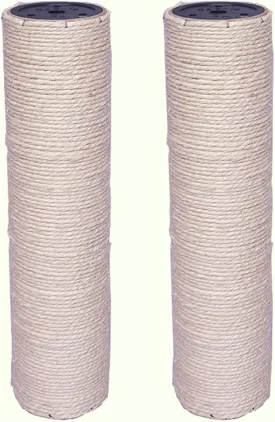 2Pcs M10 Cat Tree Replacement Posts - 10mm Bolt Sisal Cat Scratching Post Replacement Pole DIY M10 Bolt Sturdy PVC Tubes 3.34 * 15" (White)