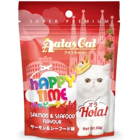 4 FOR $9: Aatas Cat Happy Time Hola! Salmon & Seafood Cat Treats 60g