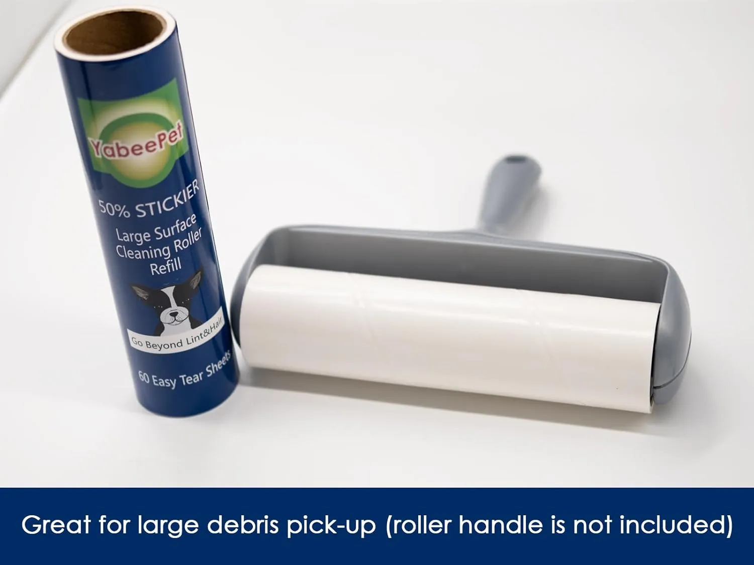 8 inch Lint Roller Refill for Scotch-Brite 50% Stickier Large Surface Lint Roller, Works Great On Pet Hair (60 Sheets per Roll, 240 Sheets Total)