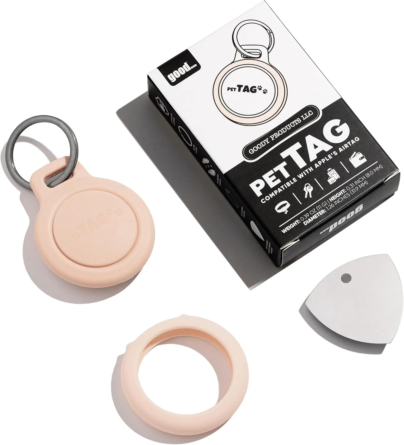 AirTag Holder for Dog Collar - Waterproof Dog Collar AirTag Holder - Key Ring Dog AirTag Holder - Air Tag Dog Collar Pet Holder for Apple Updated Model - AirTag Attachment Dog Collar