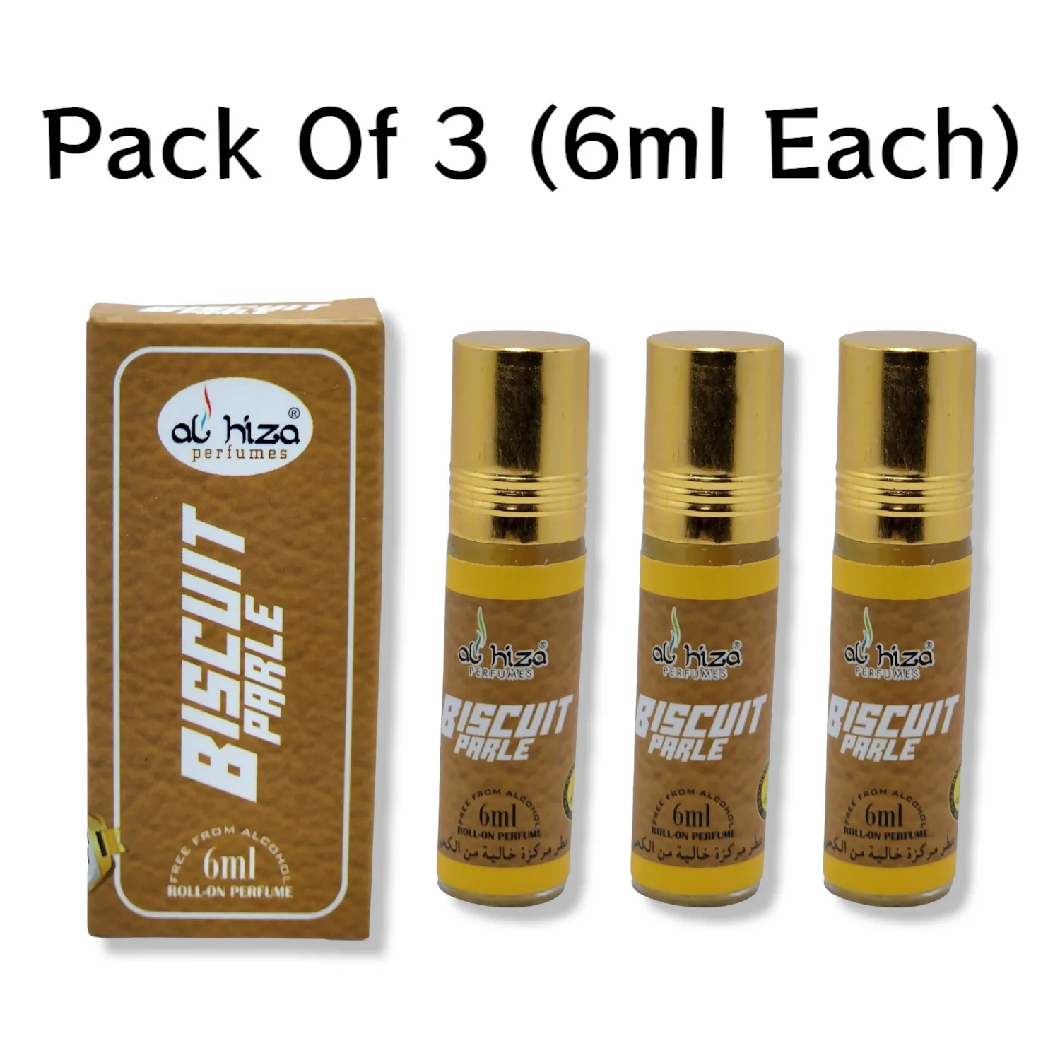 Al hiza perfumes Biscuit Parle Roll-on Perfume Free From Alcohol 6ml (Pack of 6)