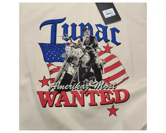 AMERICAN MOST WANTED 2PAC RETRO HIP HOP CREW NECK T SHIRT