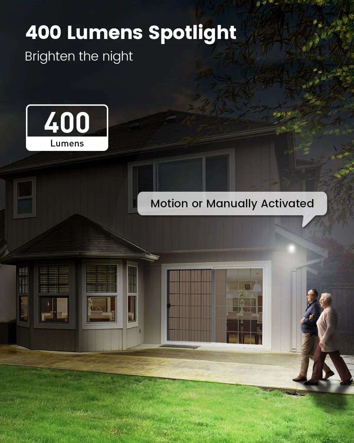AOSU Security Cameras Wireless Outdoor - 3K/5MP Solar Powered 400-Lumen Spotlight Camera, 360° Pan/Tilt Surveillance, Night Vision, 2.4G WiFi Camera, Auto Tracking, AI Human/Vehicle/Pet Detection