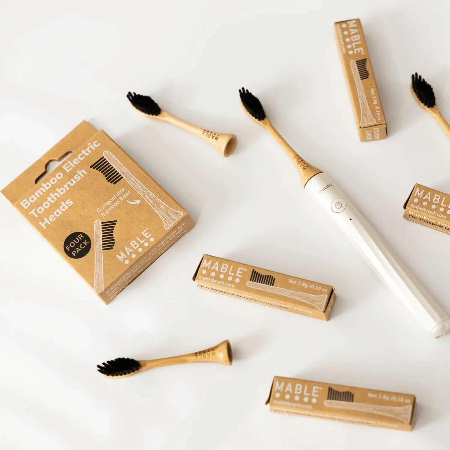 Bamboo Toothbrush Head compatible with Philips One