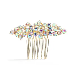 Best Selling Crystal Clusters Gold and AB Wedding or Prom Comb