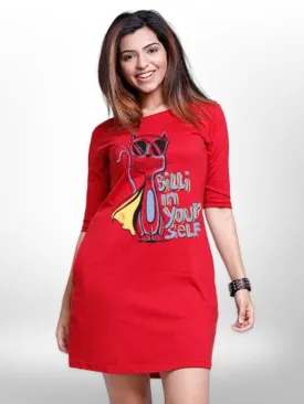 BILLI PRINTED THREE QUARTER SLEEVE T-SHIRT SIDE POCKET FOR WOMEN'S