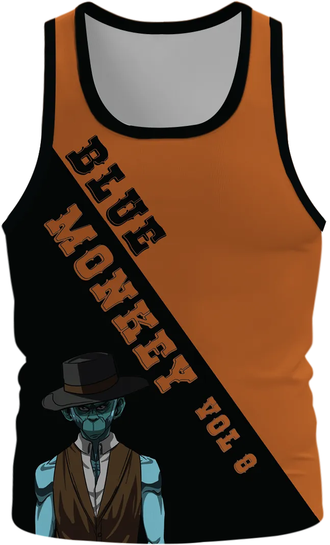 Blue Monkey Old West V8 Black/Orange Singlet