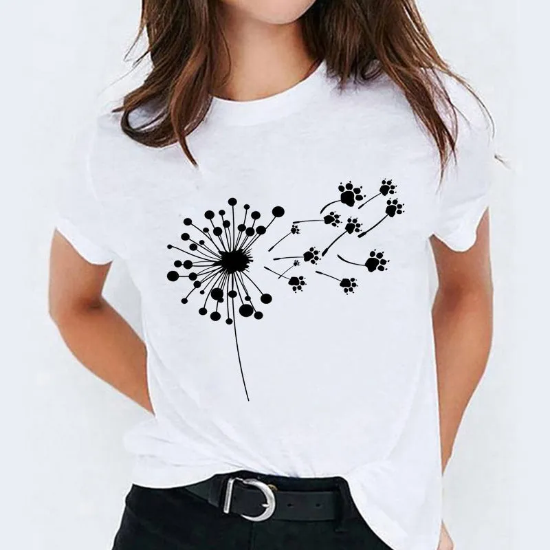 Cartoon Print Cute Short Sleeve T-Shirt - GlamzLife
