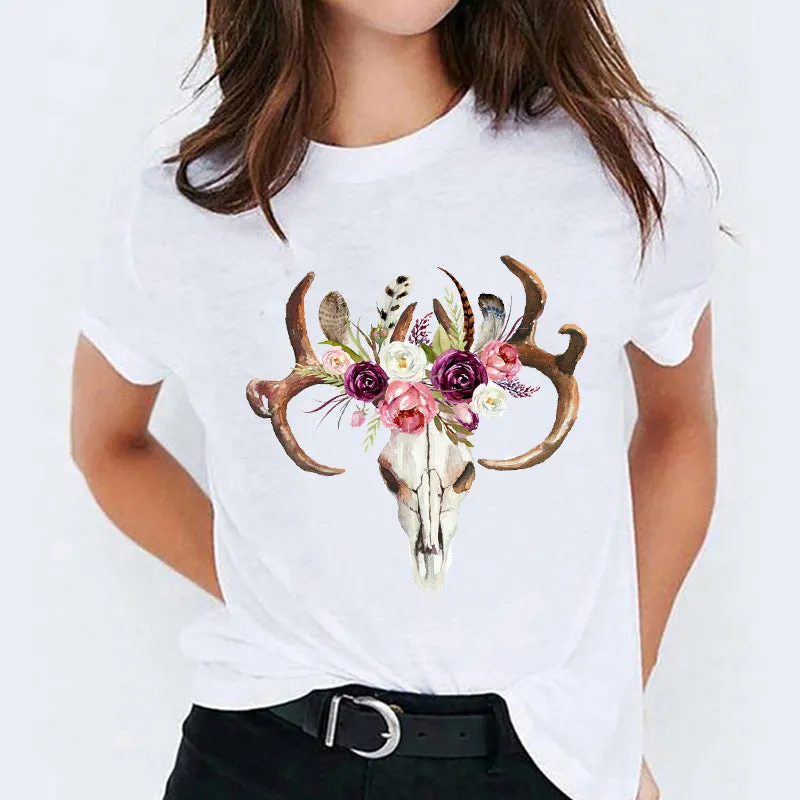 Cartoon Print Cute Short Sleeve T-Shirt - GlamzLife