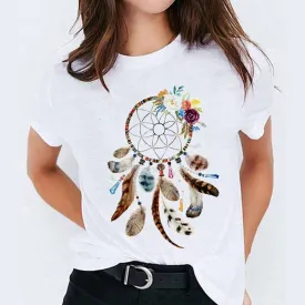 Cartoon Print Cute Short Sleeve T-Shirt - GlamzLife