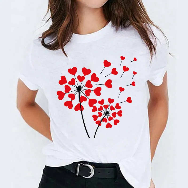 Cartoon Print Cute Short Sleeve T-Shirt - GlamzLife