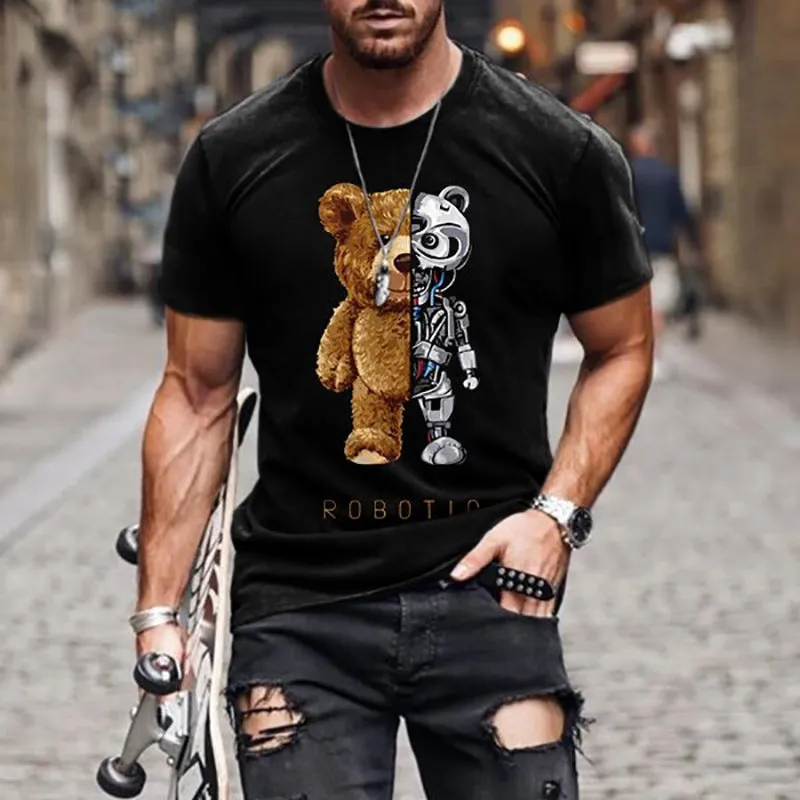 Cartoon Printed Short Sleeve Men's T-shirt - GlamzLife