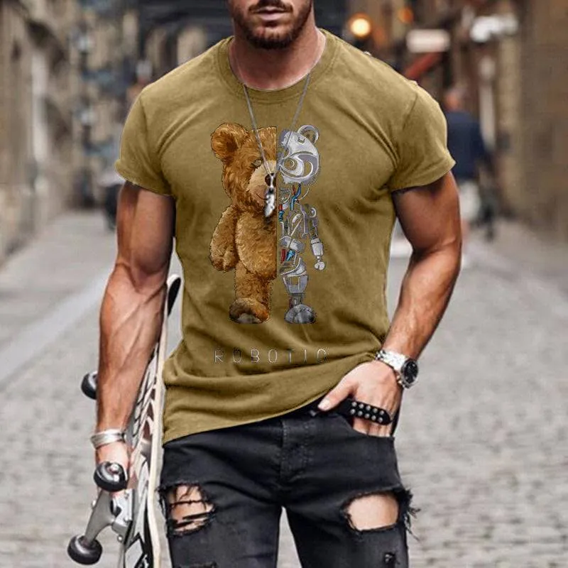 Cartoon Printed Short Sleeve Men's T-shirt - GlamzLife