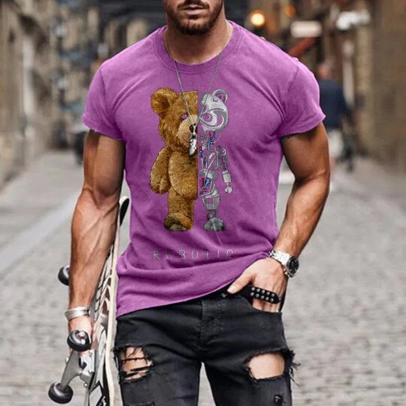 Cartoon Printed Short Sleeve Men's T-shirt - GlamzLife