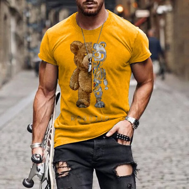 Cartoon Printed Short Sleeve Men's T-shirt - GlamzLife