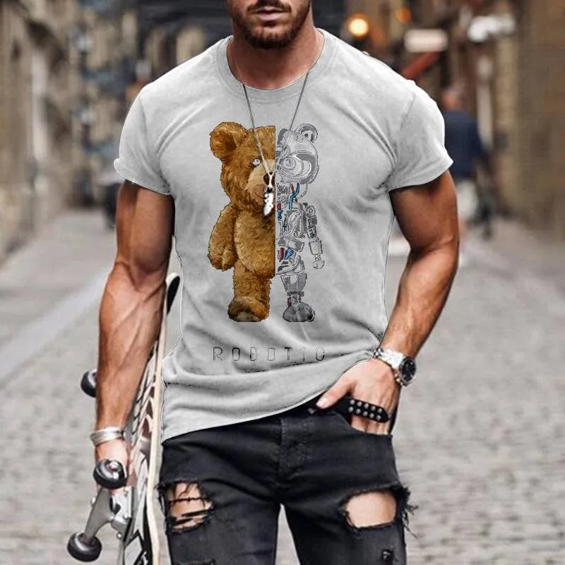 Cartoon Printed Short Sleeve Men's T-shirt - GlamzLife