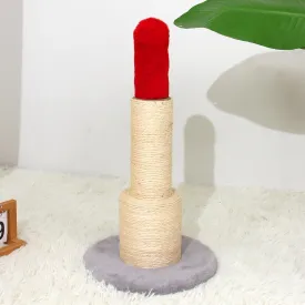 Cat Scratching Post for Indoor Cats- Elegant Lipstick-Inspired Sisal Rope Scratch Posts for Kittens or Small Cats, Red, 22.7 Inch