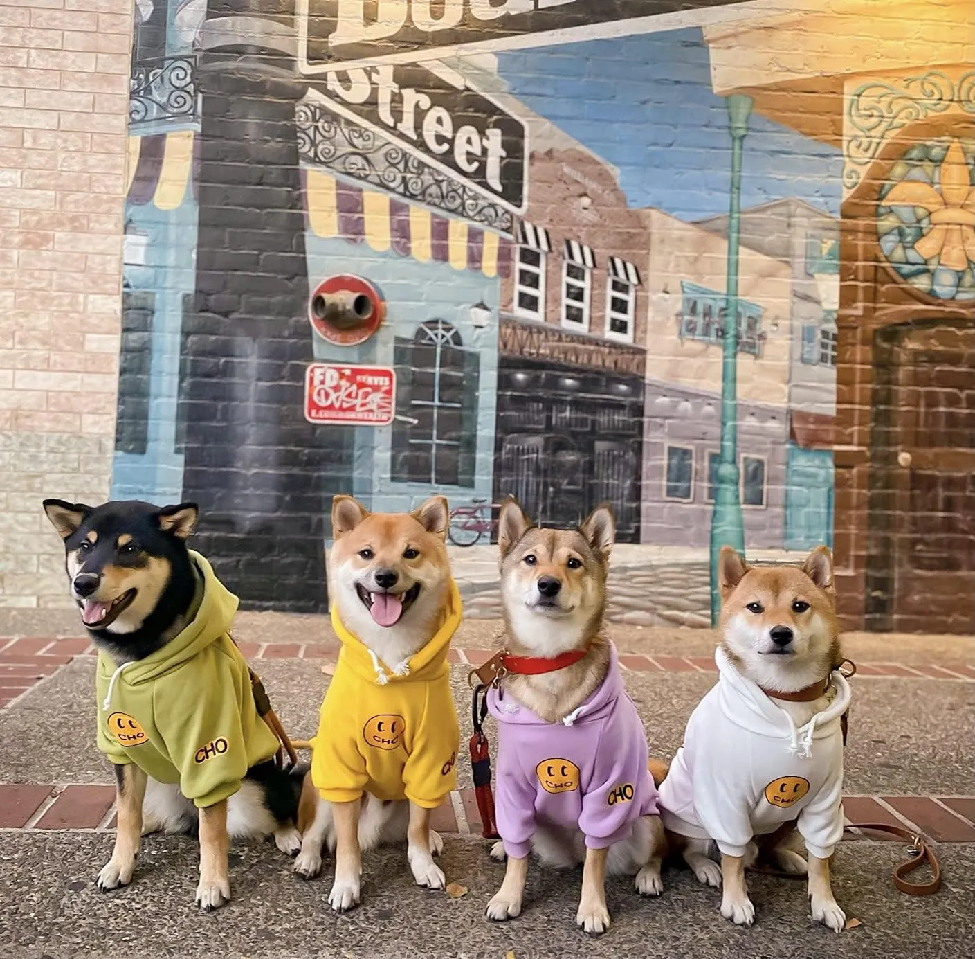 ChoChoCho Smiley Dog Hoodie Stylish Dog Clothes Smiley Face Sweater Cotton Sweatshirt Fashion Outfit for Dogs Cats Puppy Small Medium Large (S, Purple)