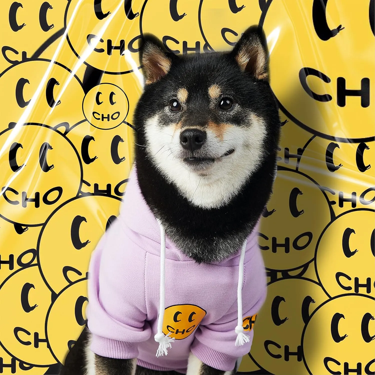ChoChoCho Smiley Dog Hoodie Stylish Dog Clothes Smiley Face Sweater Cotton Sweatshirt Fashion Outfit for Dogs Cats Puppy Small Medium Large (S, Purple)