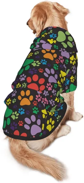 Colorful Dogprint Dog HoodiesDog Clothes with Pocket and Hat Winter Clothes Sweaters for Medium Large Dogs Girl Boy Pets' Clothes Outfits