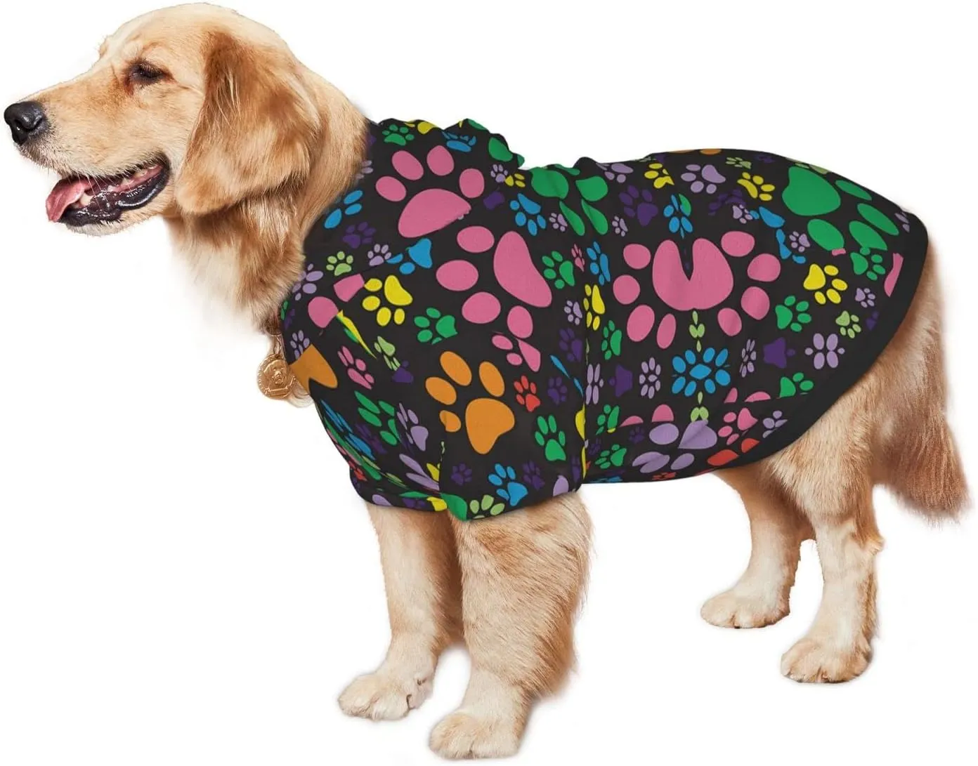 Colorful Dogprint Dog HoodiesDog Clothes with Pocket and Hat Winter Clothes Sweaters for Medium Large Dogs Girl Boy Pets' Clothes Outfits