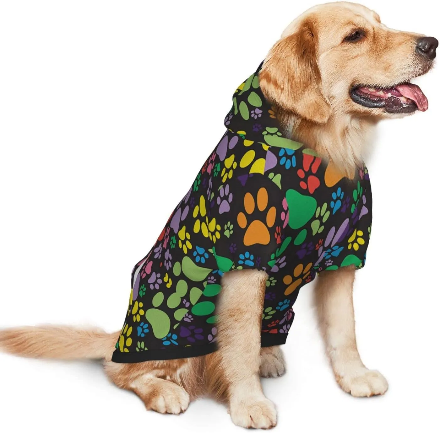 Colorful Dogprint Dog HoodiesDog Clothes with Pocket and Hat Winter Clothes Sweaters for Medium Large Dogs Girl Boy Pets' Clothes Outfits
