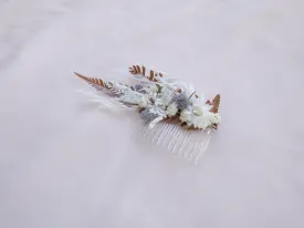 Daisy and Fern Boho Real Dried Flower Comb / Bridal Comb / Bridesmaids Comb / Bride Flower Comb
