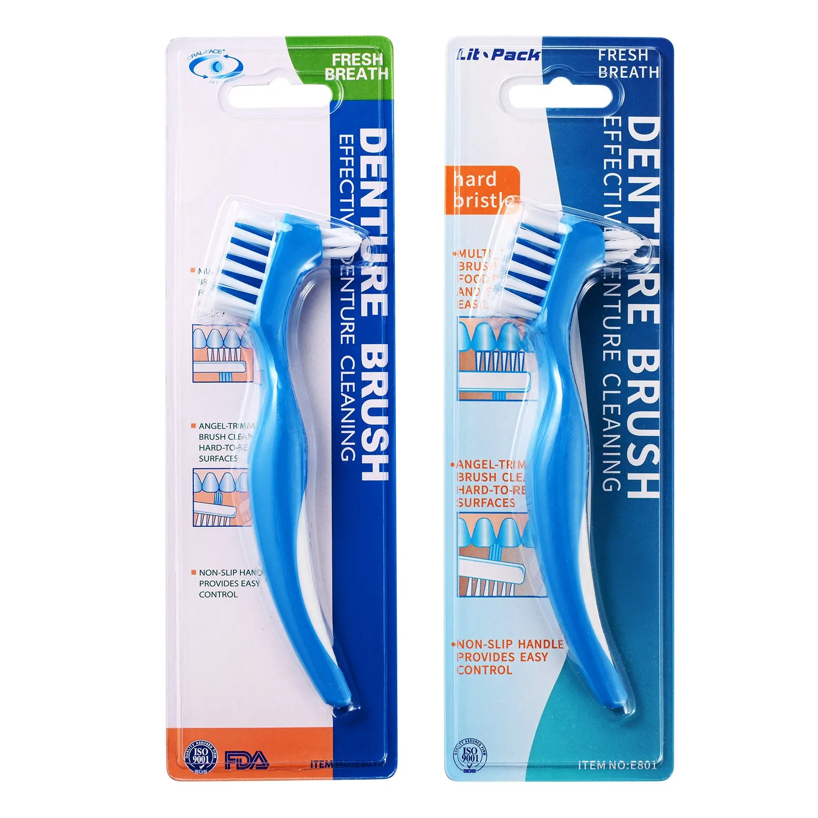 Denture Clean Toothbrush for Denture Care Tool 2 piece