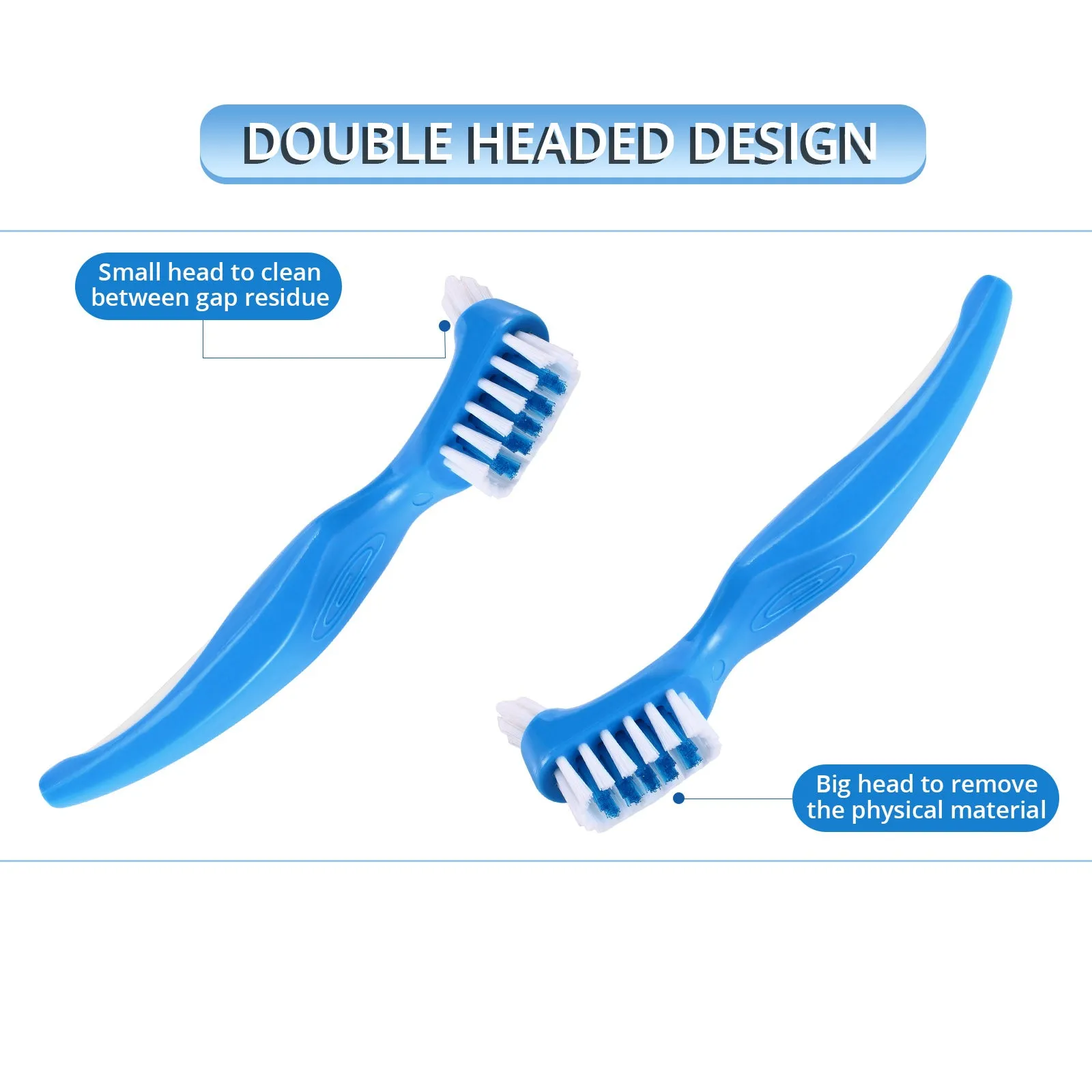 Denture Clean Toothbrush for Denture Care Tool 2 piece