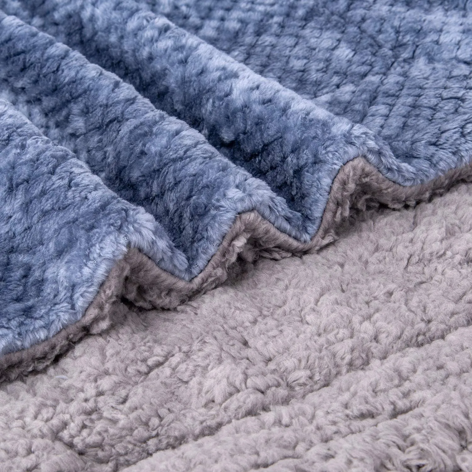 DG Plush Fleece Receiving Blanket for Dog, Cat, Pet - Warm & Soft, Couch, Sofa, Travel & Outdoor, Camping (24" x 32"), Smoked Blue