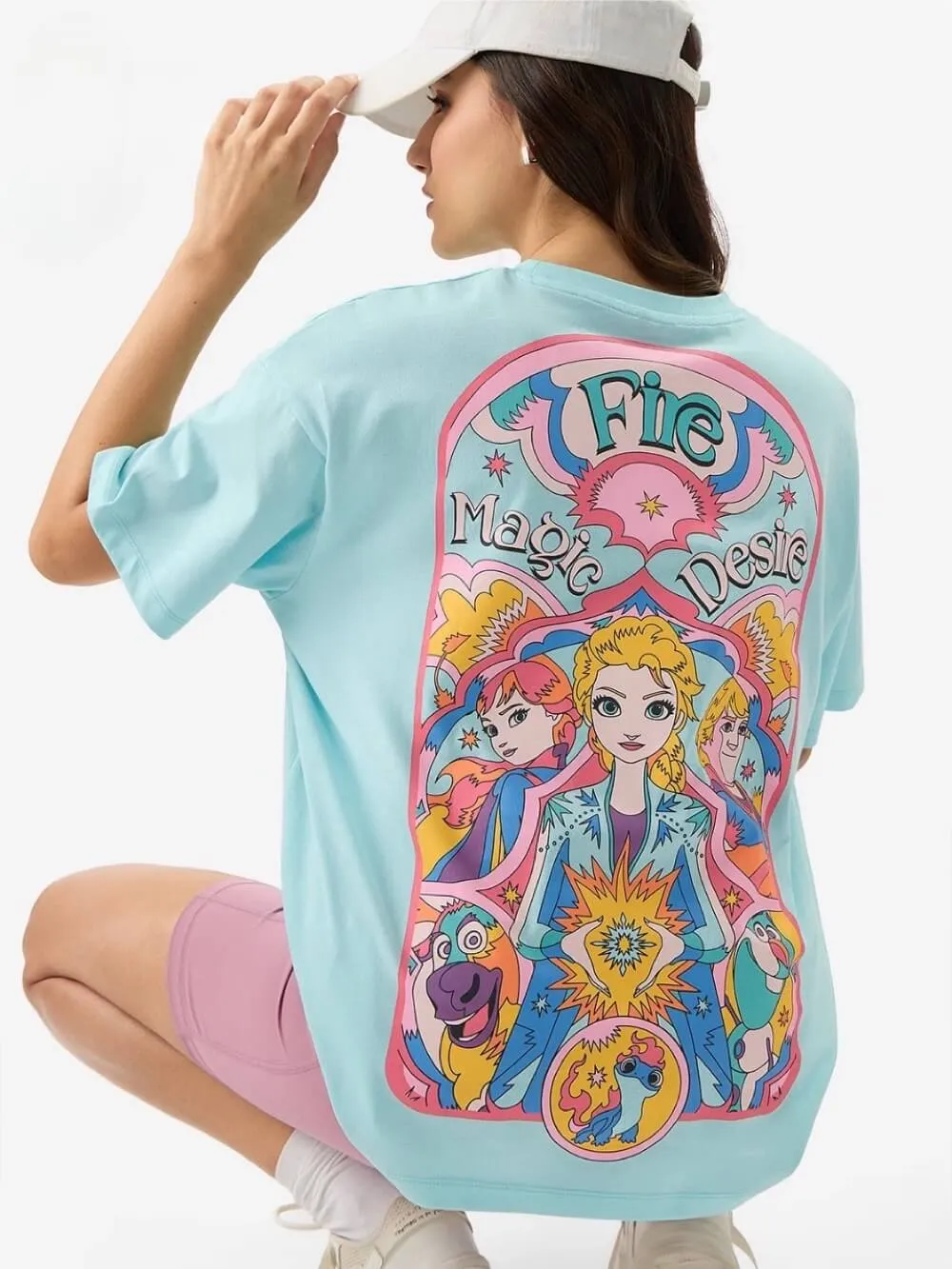 Disney Fire Magic Desire Graphic Printed Womens Drop Shoulder T-shirt Legacy Boutiques Dhaka