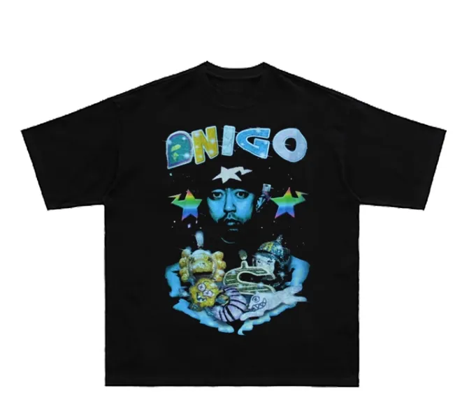 DKNT FONIGO APE VINTAGE RAPPER PORTRAIT BLACK T SHIRT