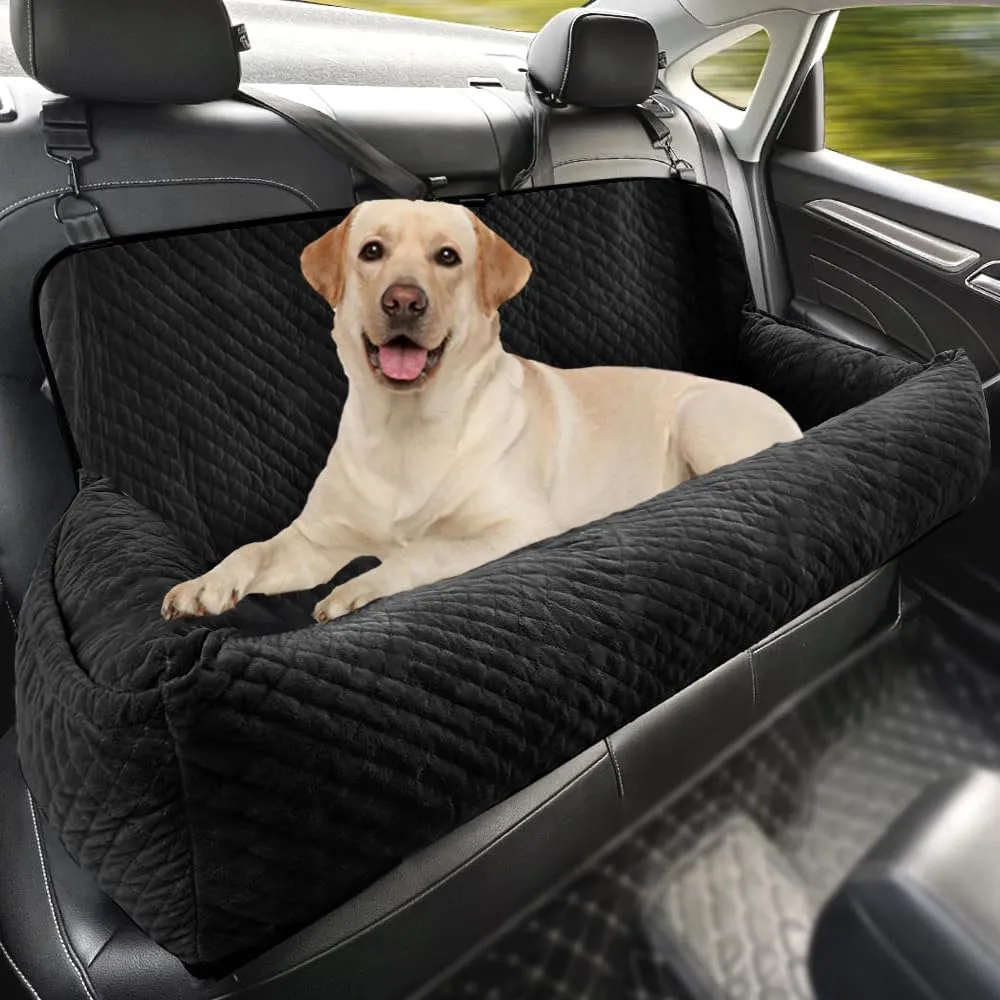 Dog Car Seat Large Size Dog Under 100Lbs, Big Dog Car Seat for Medium Sized Dog, Dog Booster Car Seat, Backseat Car Dog Seat, Dog Bed for Car, Back Seat Carseat Dog Travel Accessories