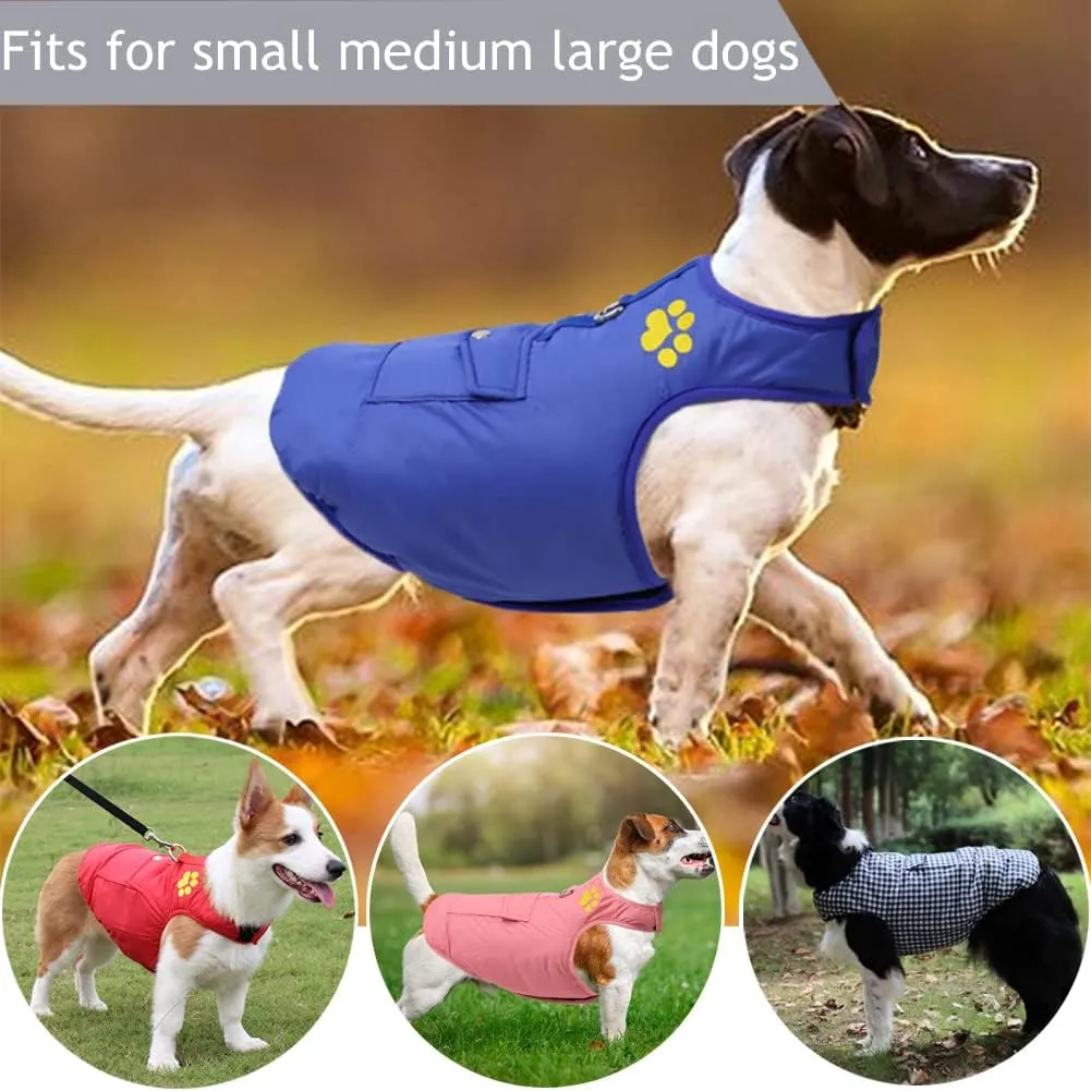 Dog Cold Weather Coats,Cozy British Style Plaid Dog Pet Vest Winter Coat, Waterproof Windproof Warm Jacket Dog Apparel for Smell Medium Large Dogs Cats (X-Large, Plaid-Blue)