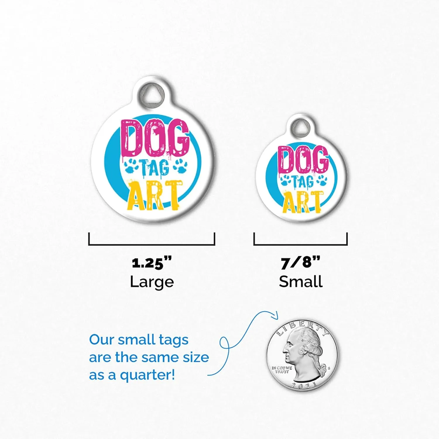 Dog Tag Art Jack Russell Terrier Personalized Dog Breed Pet ID Tag for Dogs, Silent Polymer Dog tag with Customized Identification Information - Large 1.25" Diameter