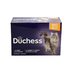 Duchess Adult Wet Cat Food Pouches Meat in Jelly 12 x 100g