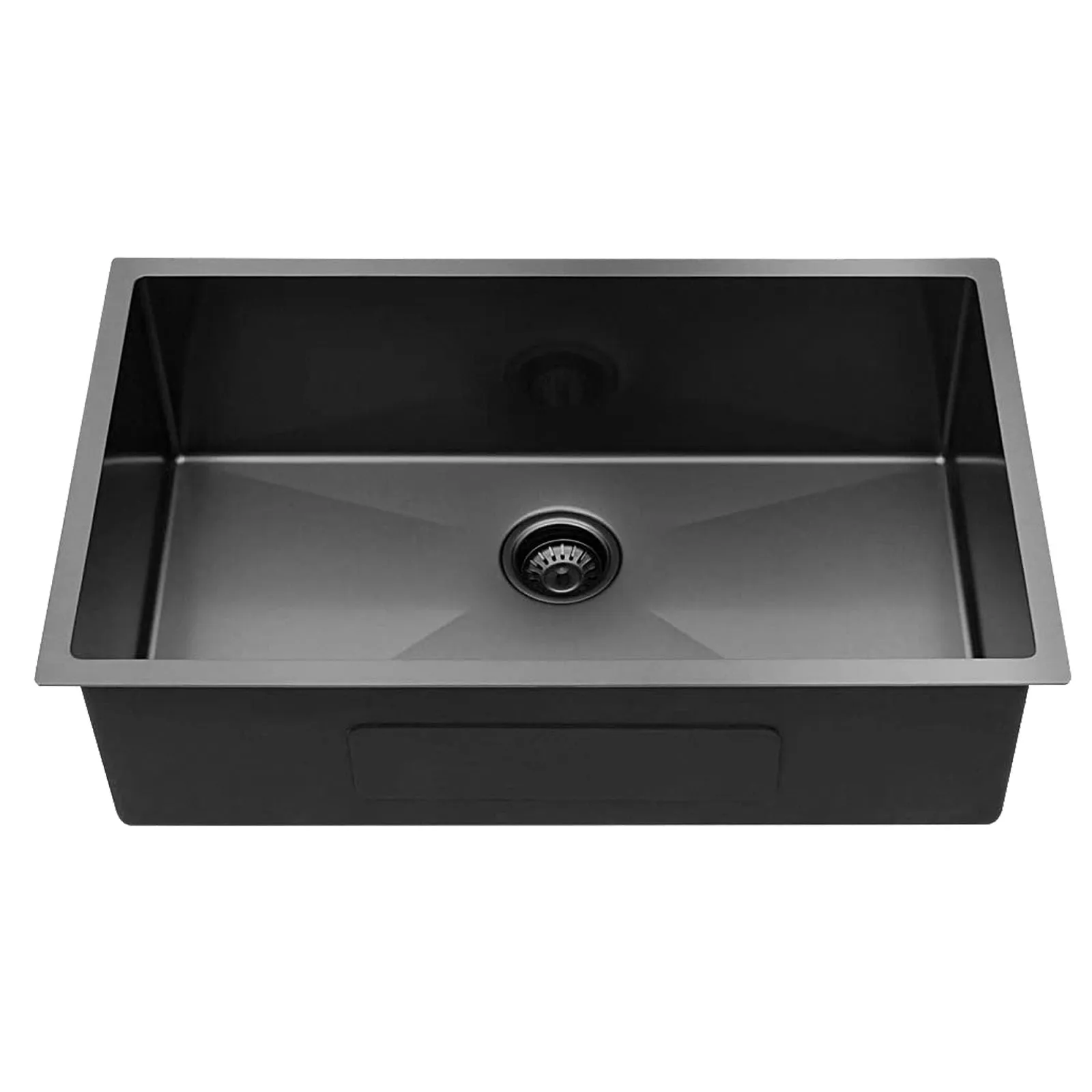 Fablise Premium Stainless Steel Single Bowl Undermount 30'' x 21'' x 10'' Handmade Kitchen Sink in Gunmetal Black