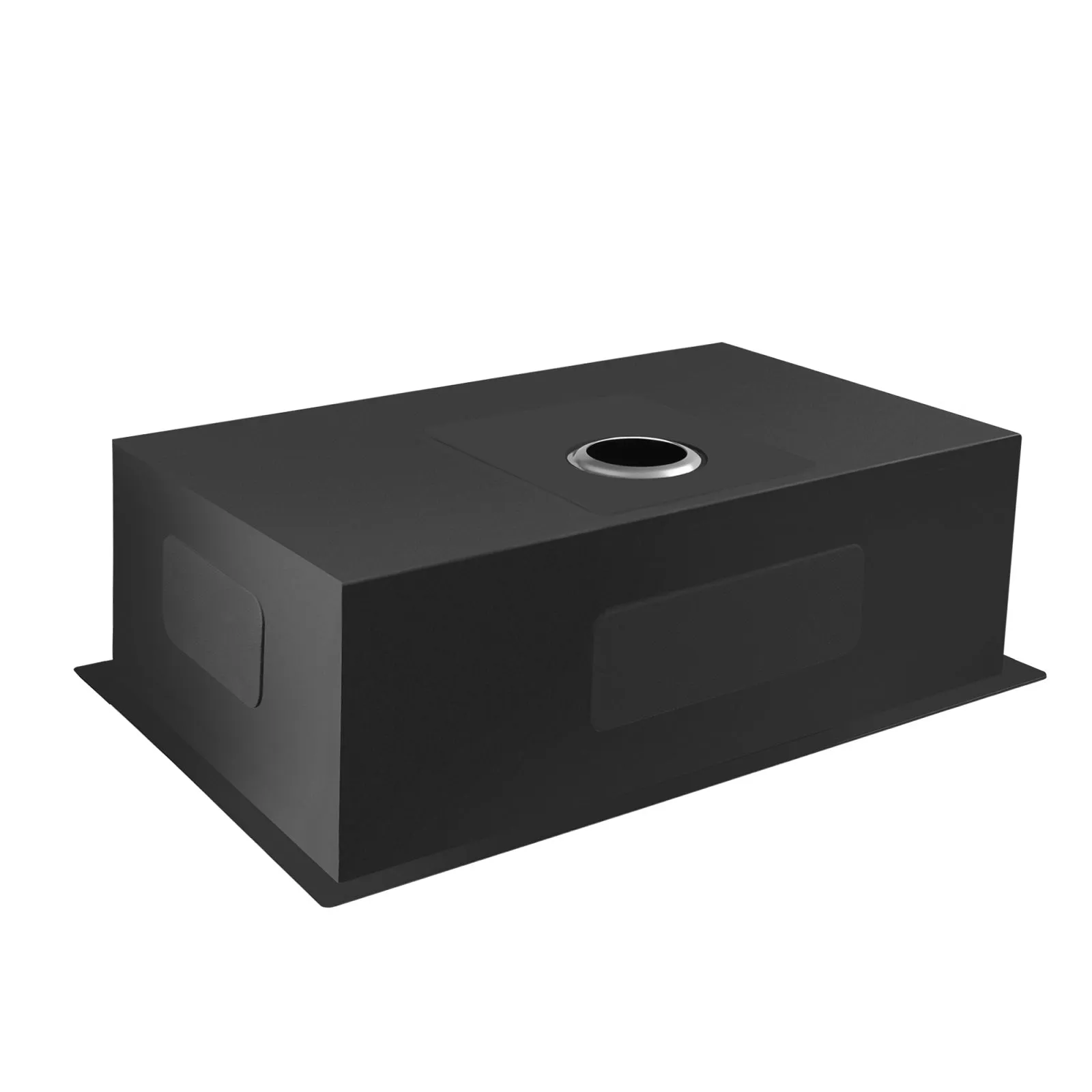 Fablise Premium Stainless Steel Single Bowl Undermount 30'' x 21'' x 10'' Handmade Kitchen Sink in Gunmetal Black