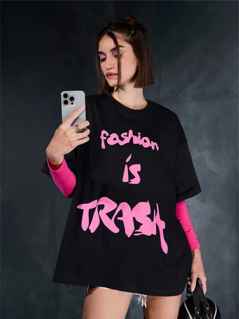 Fashion Is Trash Printed Cheap Price Premium Quality Womens Drop Shoulder T shirt Legacy Boutiques Bangladesh
