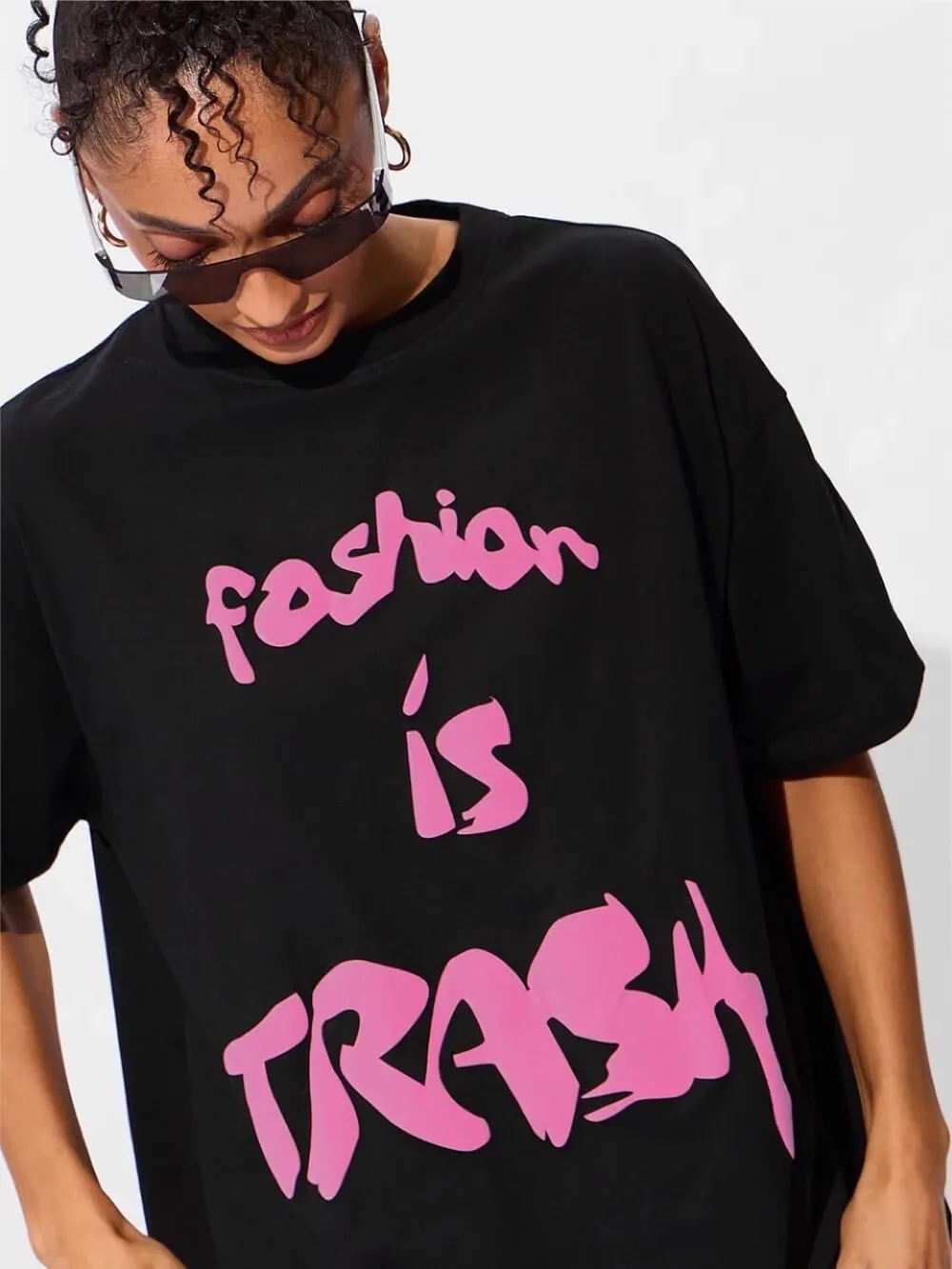 Fashion Is Trash Printed Cheap Price Premium Quality Womens Drop Shoulder T shirt Legacy Boutiques Bangladesh