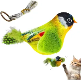 Flapping Bird Cat Toy with Realistic Chirping Sounds, Interactive & Touch Activated, Perfect for Indoor Cats, All Breeds, Catnip Infused, Plush Material