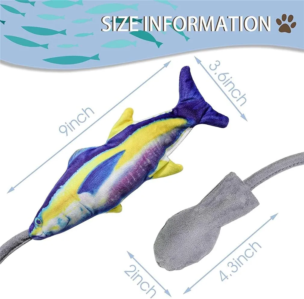 Floppy Fish Cat Toy, Plush Wiggle Fish Catnip Toys Cat Interactive Airbag Toy, Kitten Chew Bite Kick Cat Pillow Pet Funny Interactive Toy for Indoor Kitty Cat Exercise & Catching (Grey carp)