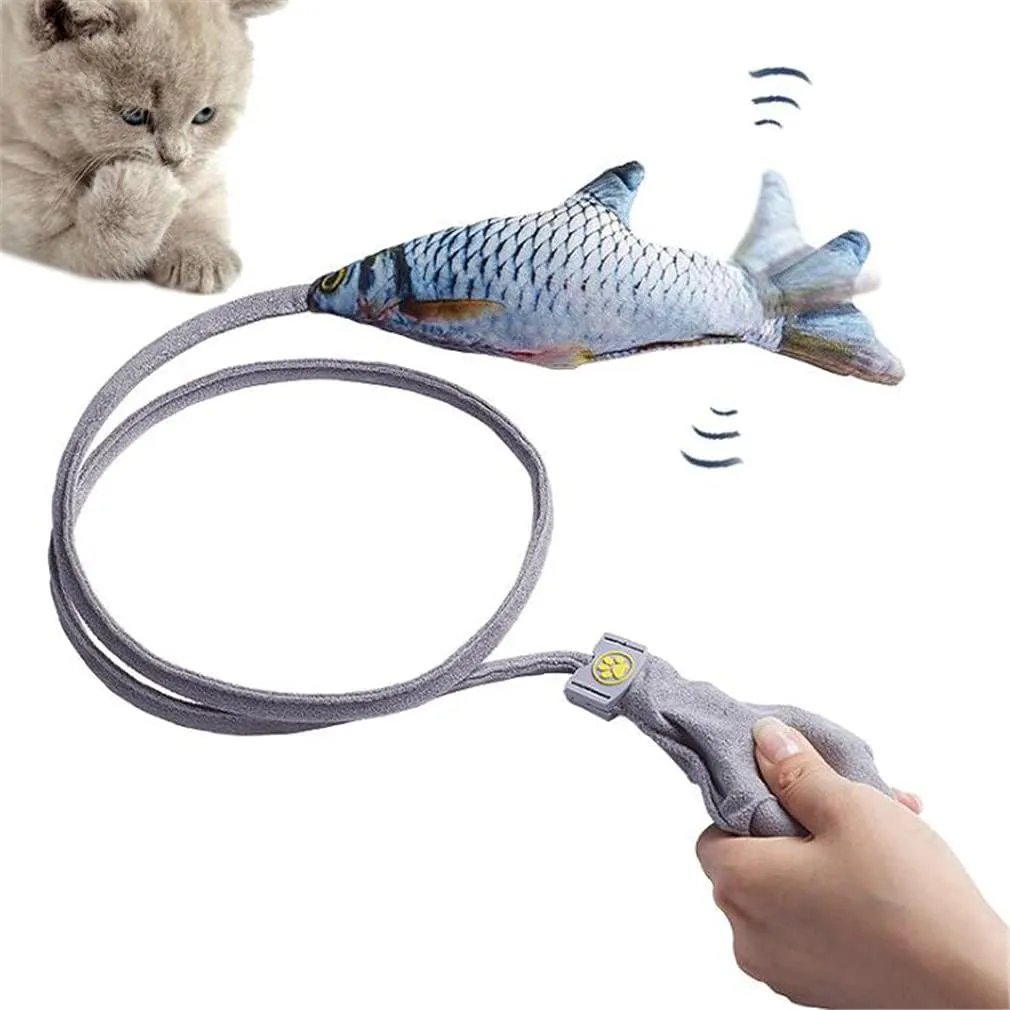 Floppy Fish Cat Toy, Plush Wiggle Fish Catnip Toys Cat Interactive Airbag Toy, Kitten Chew Bite Kick Cat Pillow Pet Funny Interactive Toy for Indoor Kitty Cat Exercise & Catching (Grey carp)