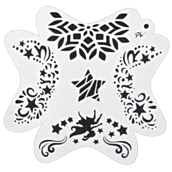 FRISBEE Face Painting Stencil - Fairy and Stars A4
