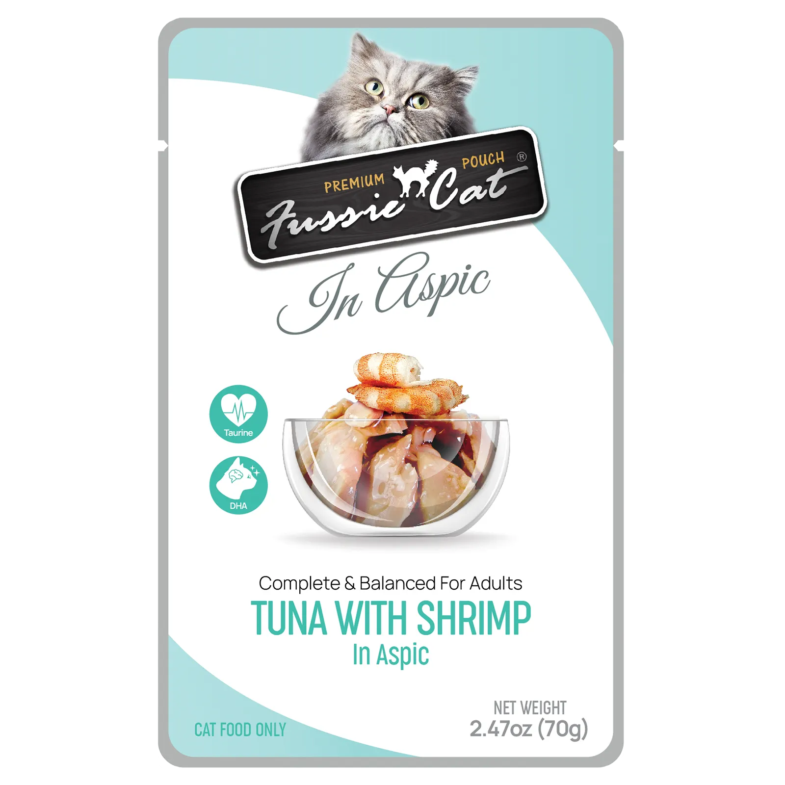 Fussie Cat Tuna With Shrimp In Aspic 2.47-oz Pouch, Wet Cat Food