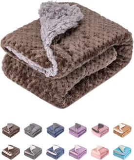 Fuzzy Dog Blanket or Cat Blanket or Pet Blanket, Warm and Soft, Plush Fleece Receiving Blankets for Dog Bed and Cat Bed, Couch, Sofa, Travel and Outdoor, Camping (Blanket (24" x 32"), DG-Eagle Grey)