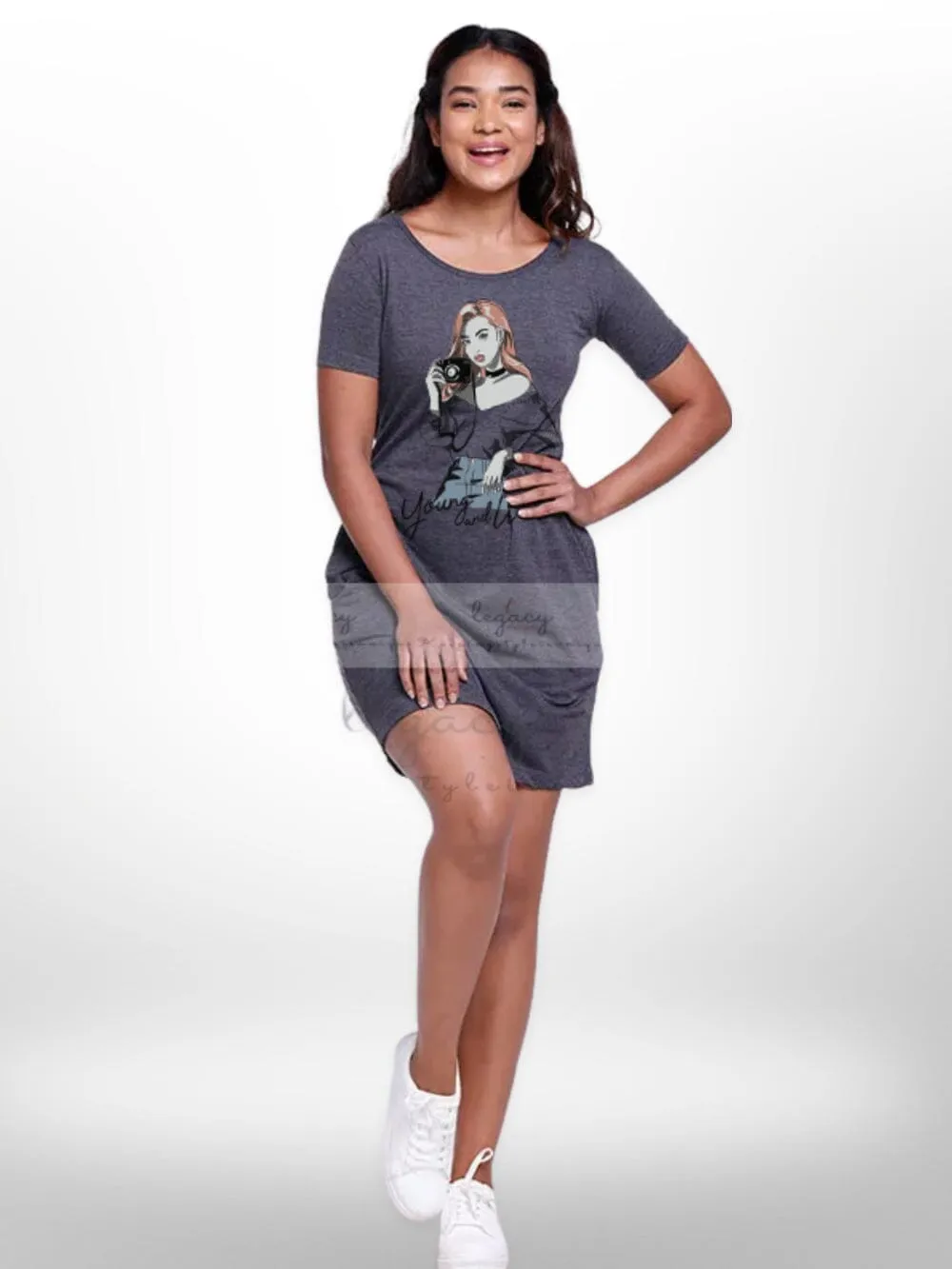 Girl Photoshoot Womens Long T-shirt