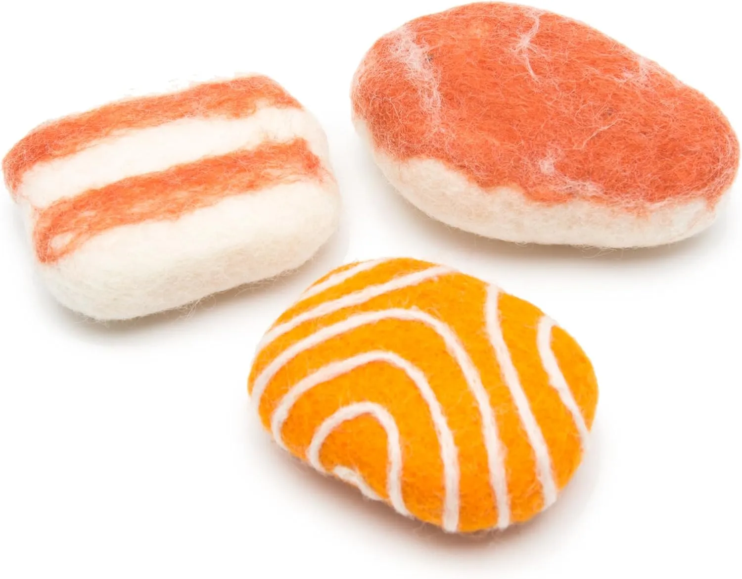 Glaciart One Wool Meat Sushi Cat Toy Set with Catnip | Cute Cat Toy for Interaction & Boredom Relief, Encourages to Exercise & Play | Filled w/Organic Catnip to Help Sooth or Reduce Anxiety