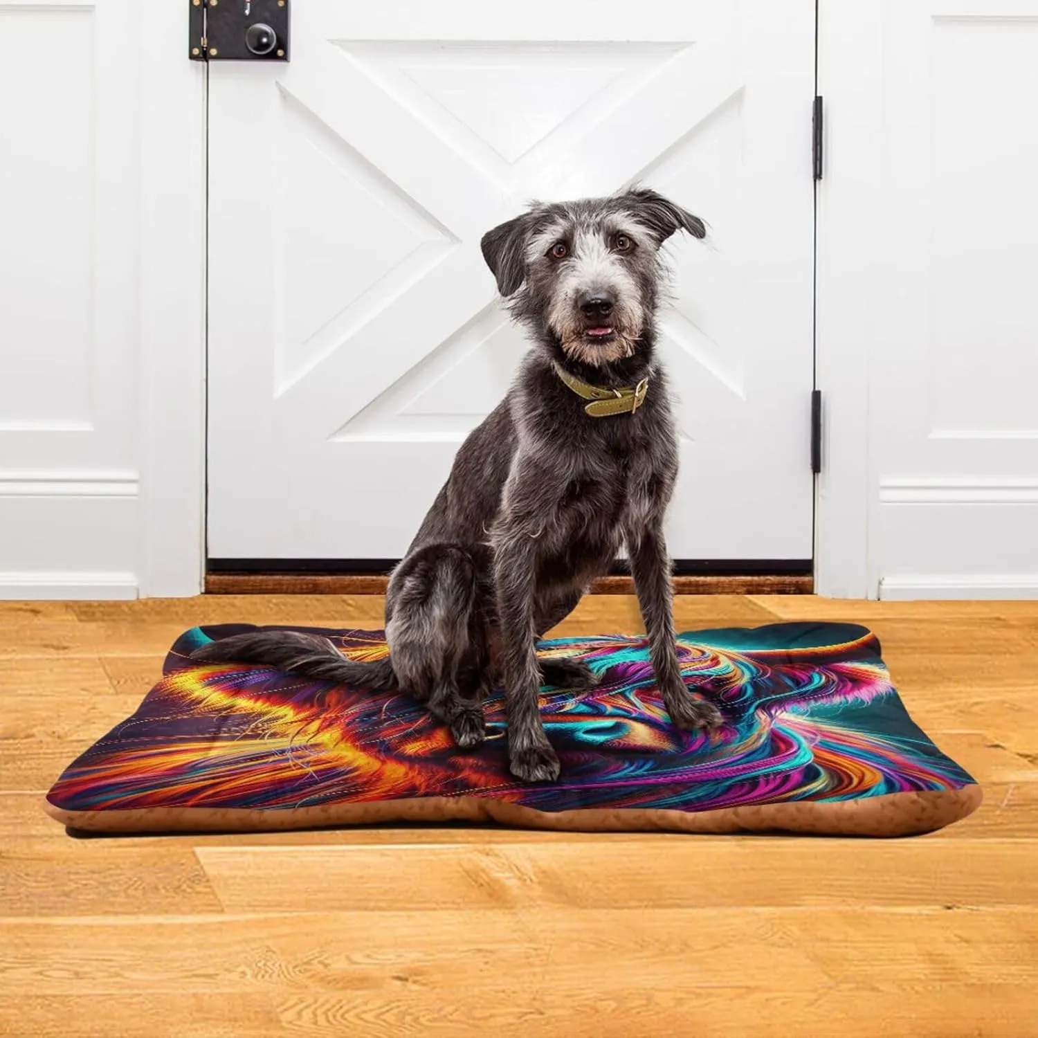 Joko Ivery Highland Cow Neon Dog Cat Bed for Crate Soft Crate Pad Anti Slip Sleeping Mats Machine Washable Crate Mat for Puppy Dogs Cats Indoor Pet Supplies 2418 in